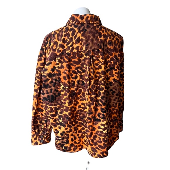 Native Youth Oversized Shacket in Bright Leopard Print, Sz L - Picture 7 of 11
